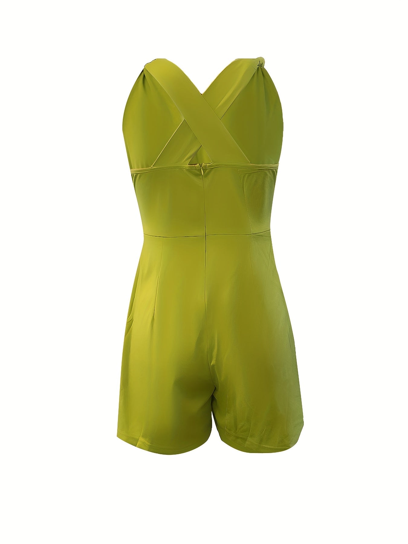 Surplice Neck Knot Strap Romper Casual Jumpsuit