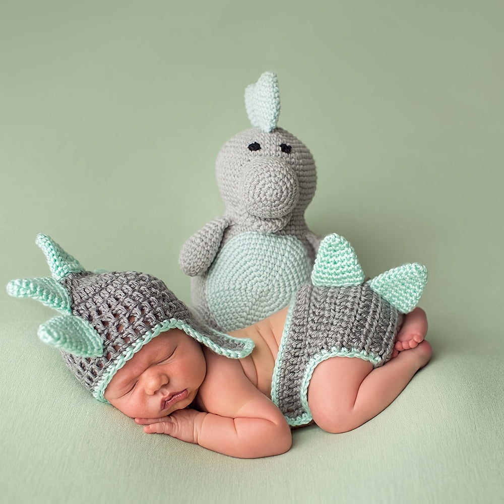 Newborn Dinosaur Modeling Wool Set Baby Photography Suit