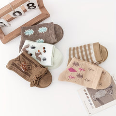10 Pairs Cartoon Print Socks Women's Stockings
