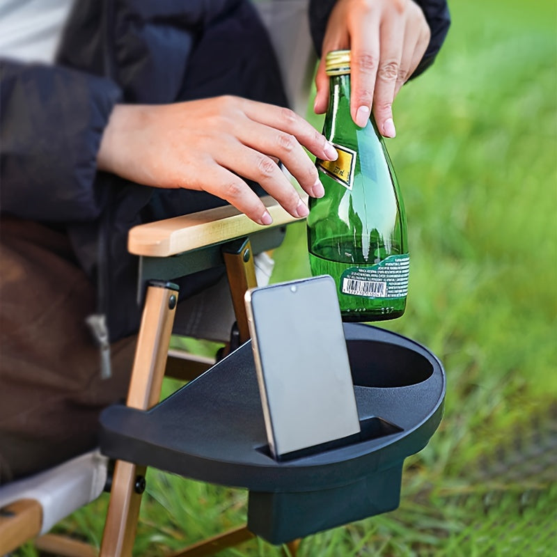 Portable Recliner Cup Holder Snack Tray with Accessory Slots