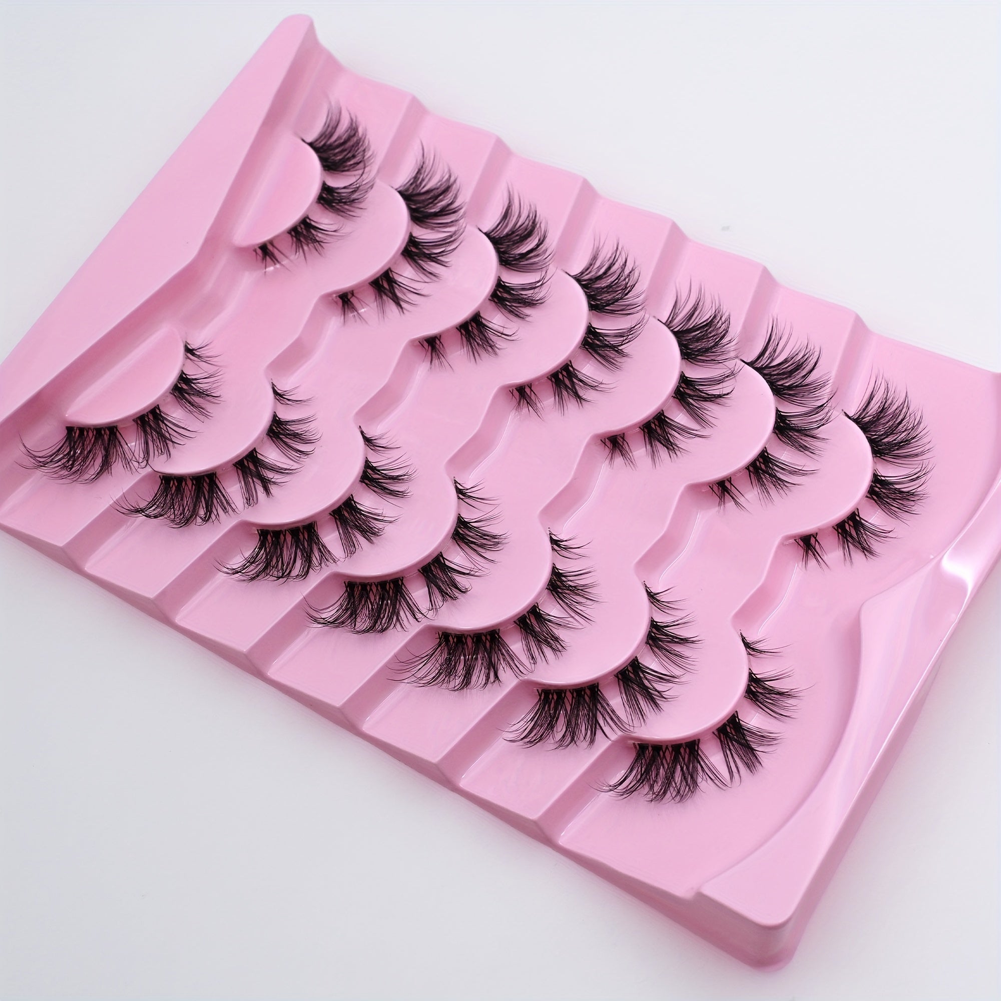 7 Pairs Cat Eye Lashes Faux Mink Wispy False Eyelashes Makeup