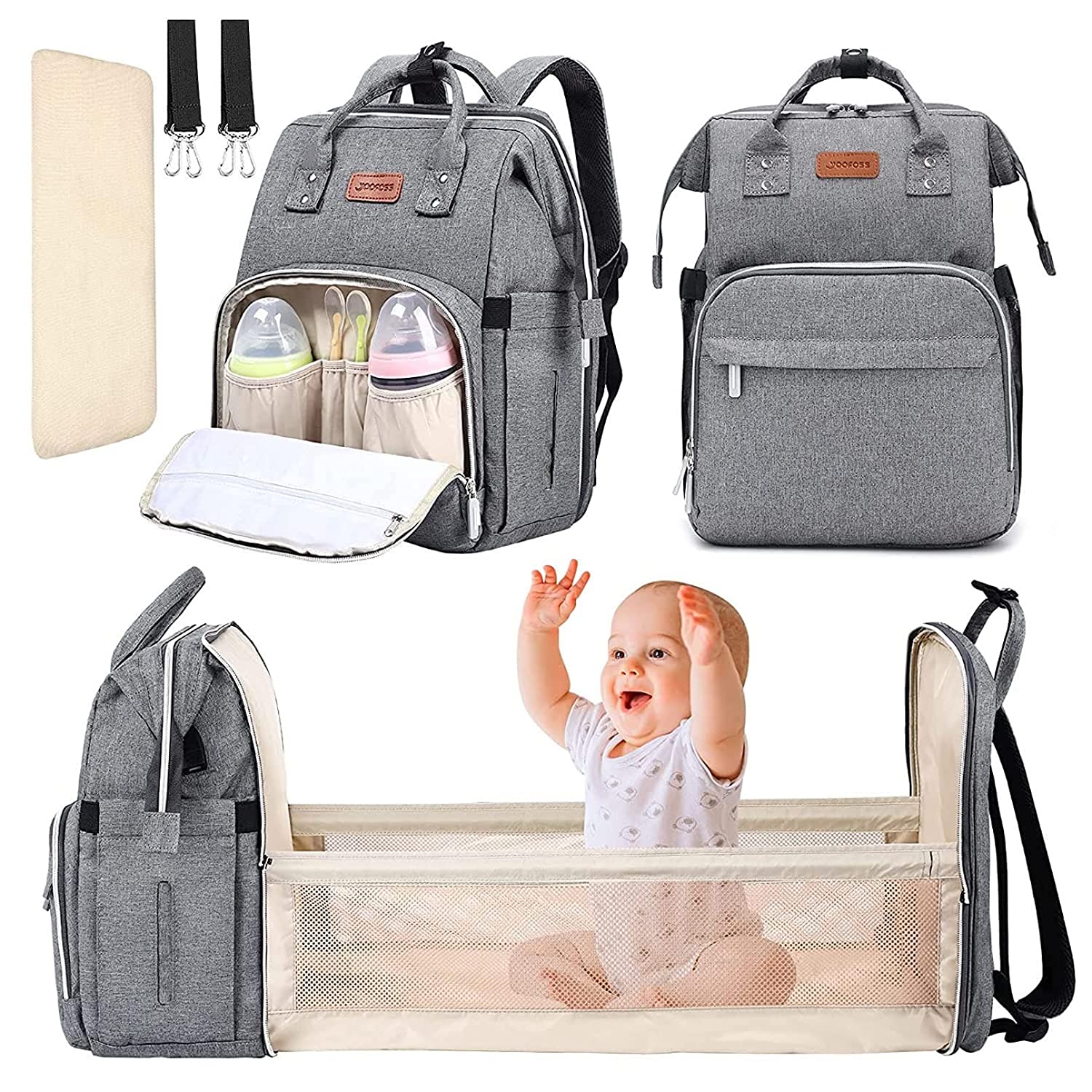 Large Capacity Foldable Mommy Bag Bed Waterproof Diaper Bag