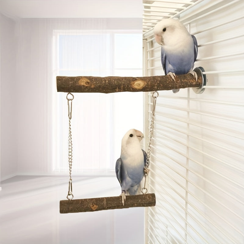 Bird Perch Cage Toy Parrot Wooden Swing Exercise Stands