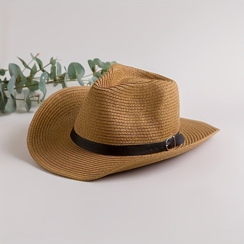 Sunshade Cowboy Hat Leather Belt Top Hat Fishing Hat Sun Protection Sun Hat
