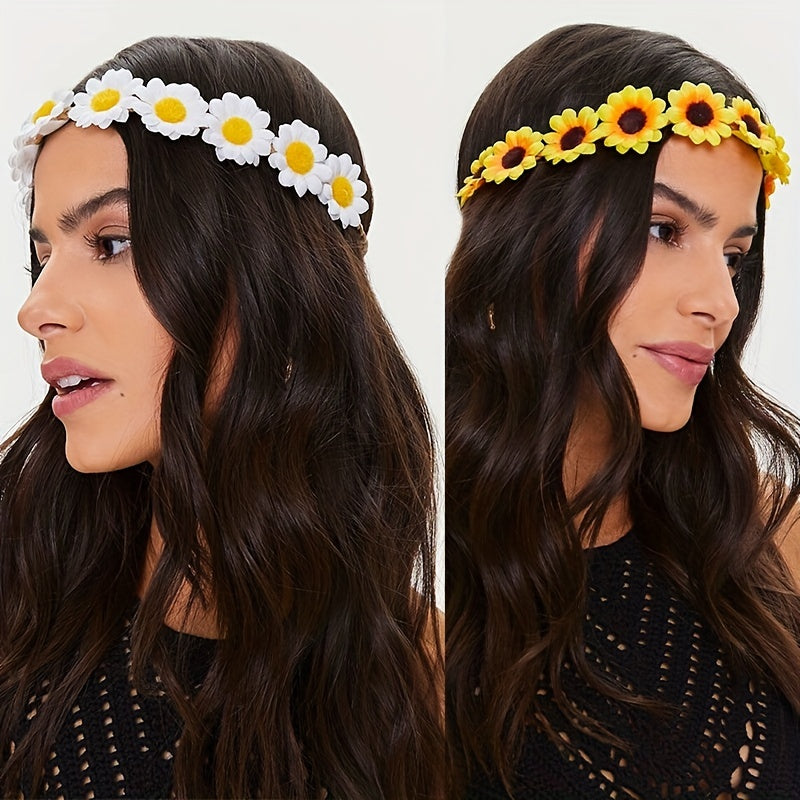 Sun Flower Wreath Headband Small Daisy Seaside Style Hair Accessory