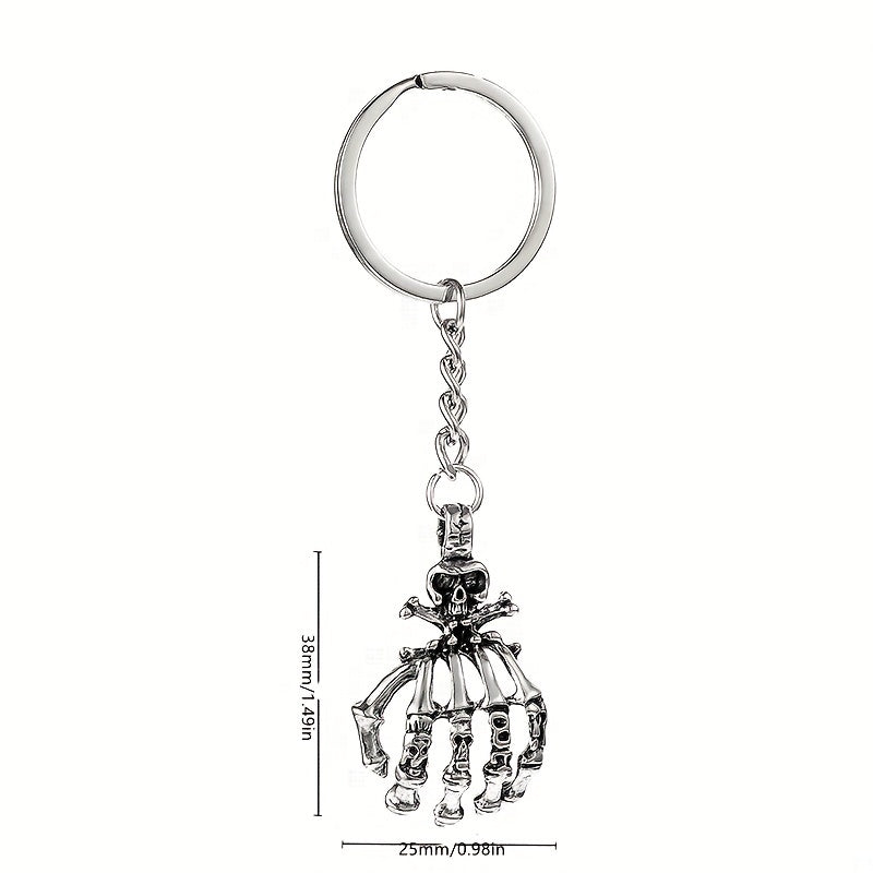 Skull Palm Keychain Metal Keychain Pendant Halloween Gift