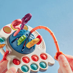Montessori 3-in-1 Baby Toy Pull String Developmental Sensory Teething Toy