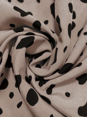  Dalmatian Print Lantern Sleeve Blouse