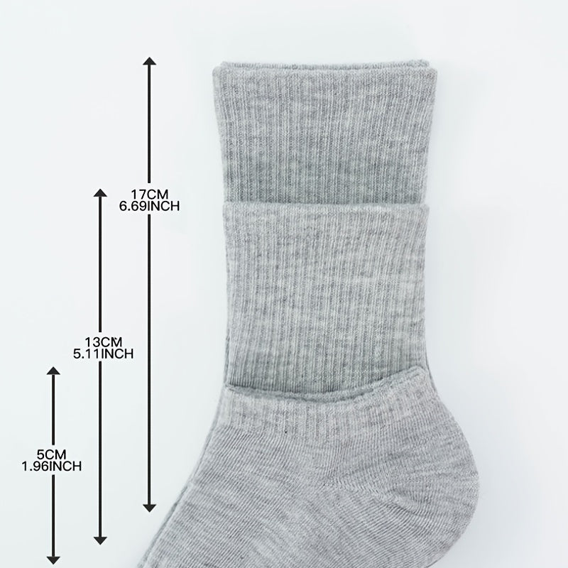 3 Pairs Classic Solid Socks Comfy & Breathable Multi-color Sock Pack