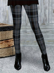  Plaid Print High Rise Leggings