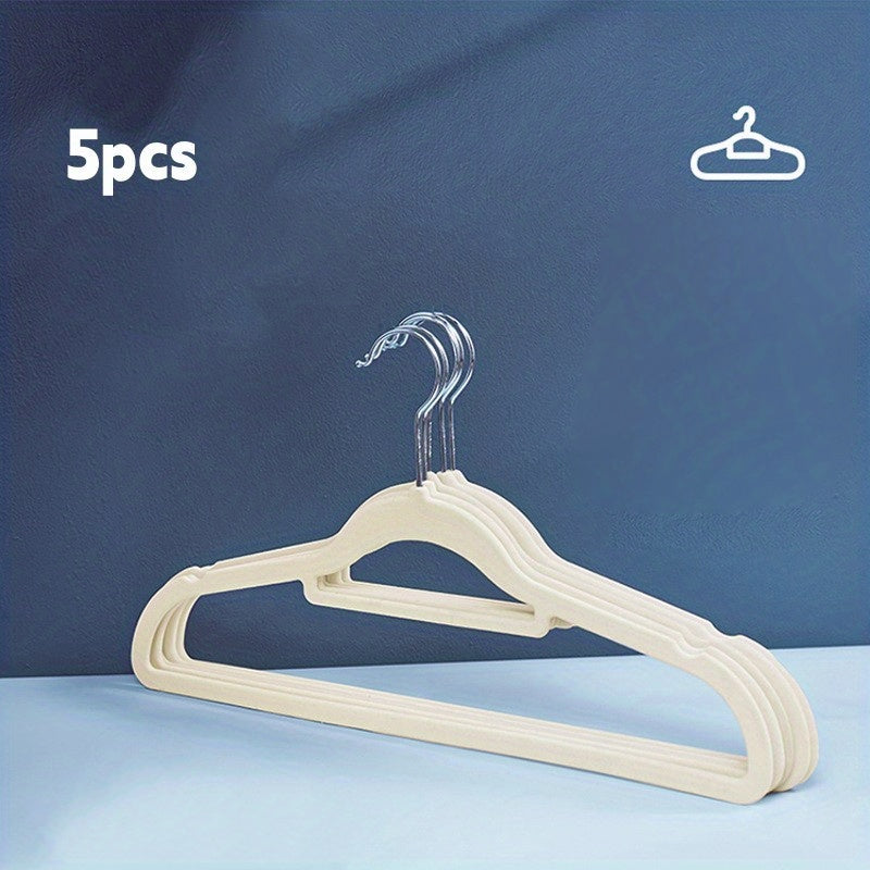 5pcs Translucent Velvet Non-slip Hangers Clothes Storage