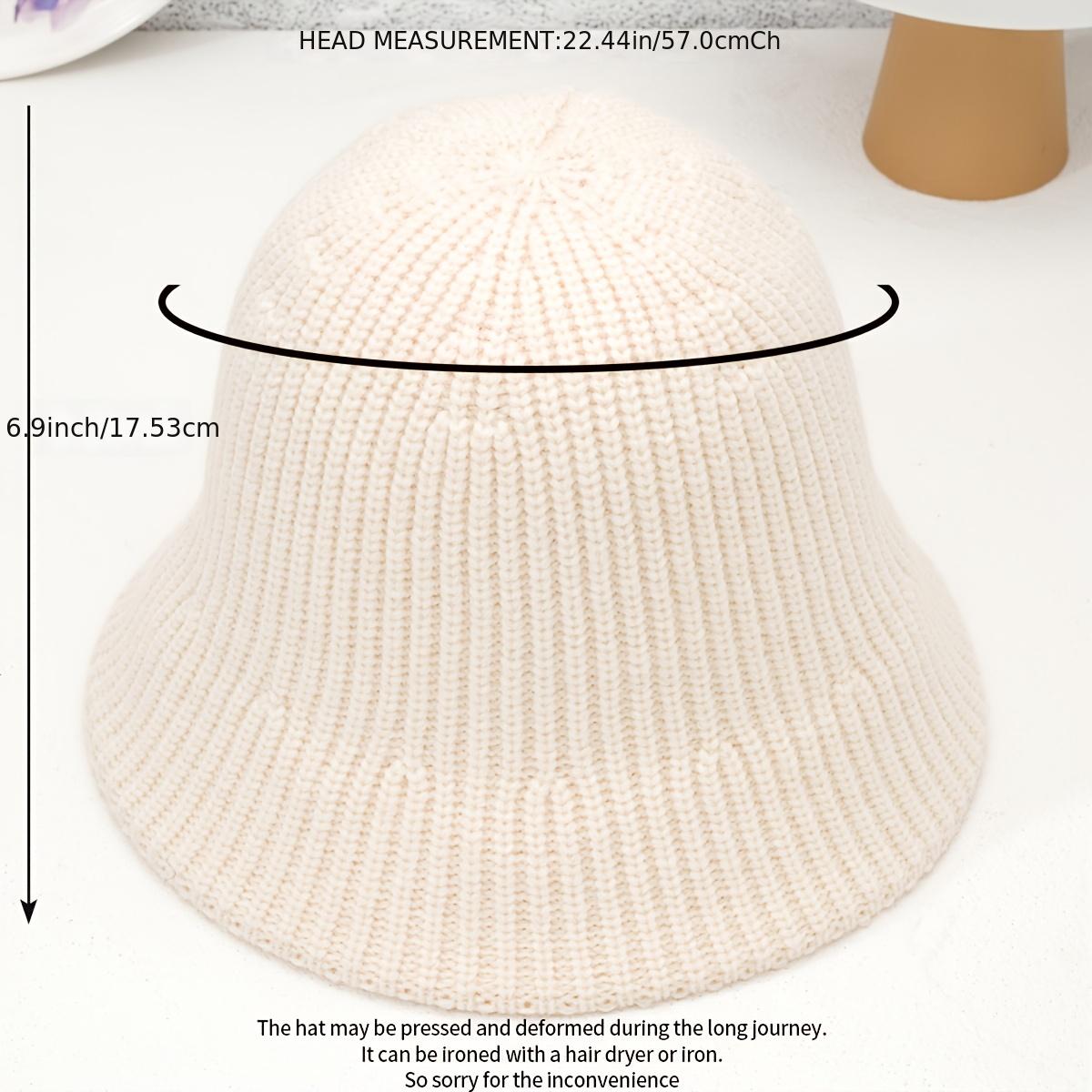 Knitted Solid Bucket Hat Casual Warm Bucket Hat Autumn And Winter