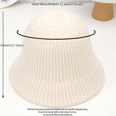 Knitted Solid Bucket Hat Casual Warm Bucket Hat Autumn And Winter