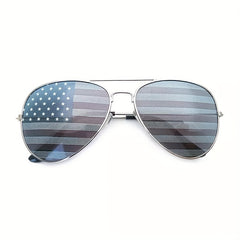American Flag Aviator Sunglasses Independence Patriotic Decorative Shades