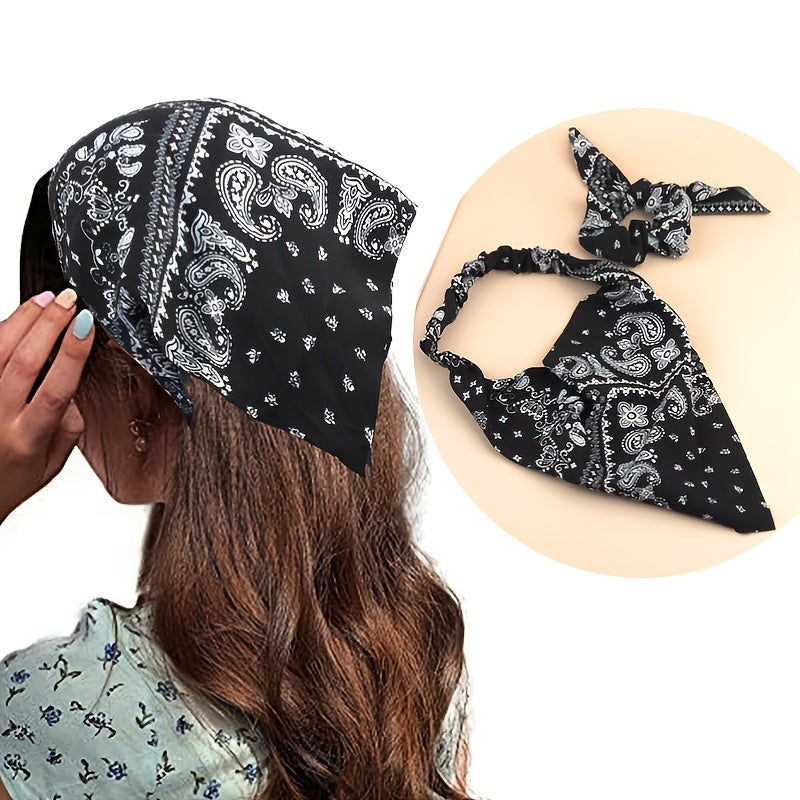 Paisley Head Scarf Bandana Head Wrap Pre-Tied Hair Cover