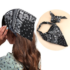 Paisley Head Scarf Bandana Head Wrap Pre-Tied Hair Cover