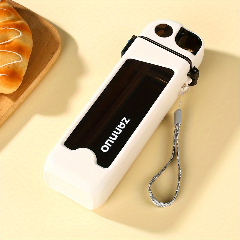 350ml Leakproof Square Water Cup with Straw for Outdoor Travel