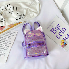 Kids Sequin Backpack Cartoon Design Kindergarten School Bag