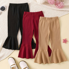 Toddler Girls Flare Leg Ribbed Knit Pants Set