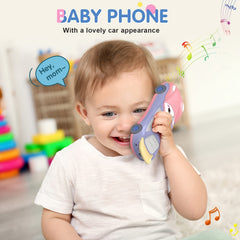 Kids' Interactive Music & Projection Phone Toy with Cartoon Car Learning Gift