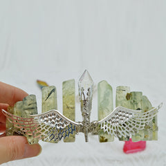 Moon Quartz Headband Purple Crystals Crown Natural Stones Branch Witch Headpiece