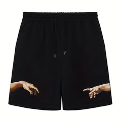 Men's Hands Graphic Drawstring Streetwear Shorts