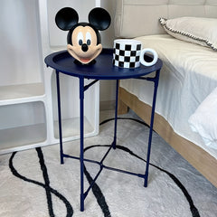 Multifunctional Round Table Mini Foldable Tray Table For Living Room Bedroom