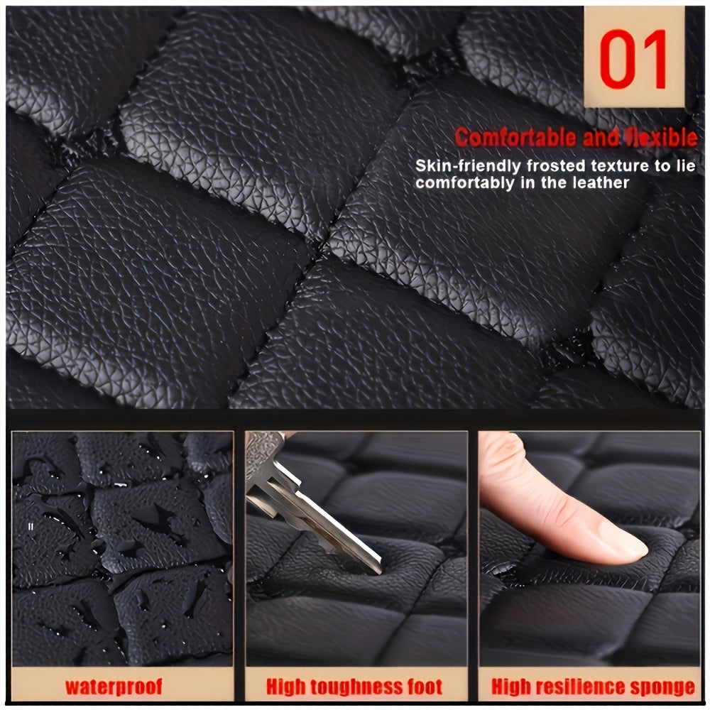 5pcs Universal Waterproof PU Leather Car Floor Mats