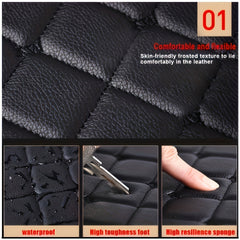 5pcs Universal Waterproof PU Leather Car Floor Mats