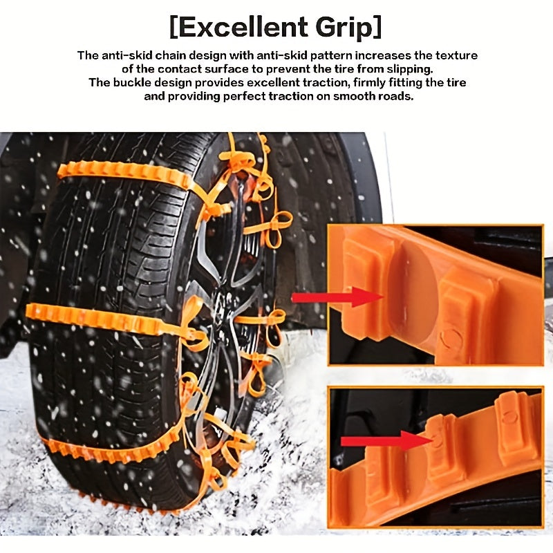 12pcs Car Tire Chain Snow Rope Truck Off Road Vehicle Traction