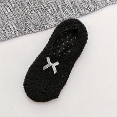 Bow Tie Fuzzy Socks Soft & Warm Low Cut Ankle Socks Women's