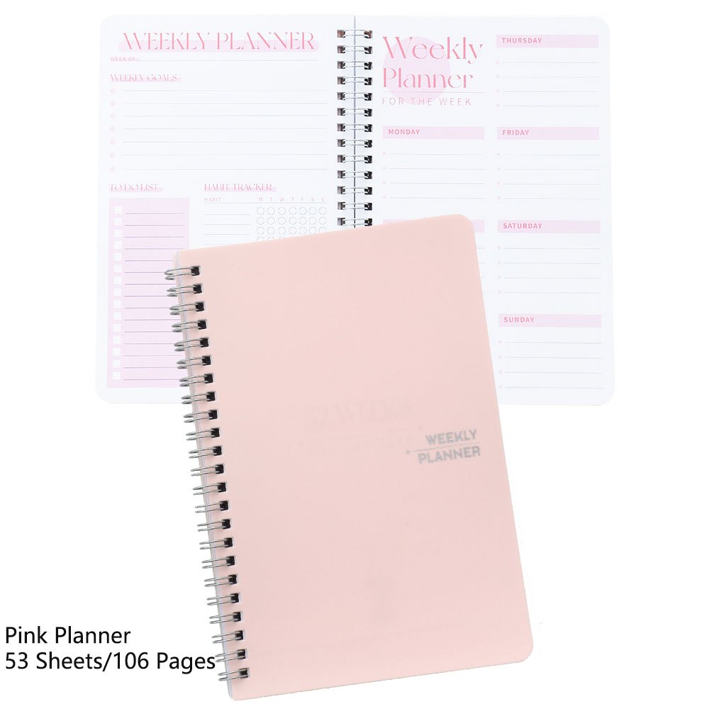 Undated Weekly Planner Notebook with Goal To-Do List
