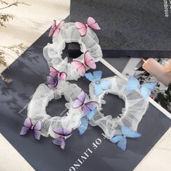Mesh Butterfly Hair Ring Embroidery Large Hair Ring Female