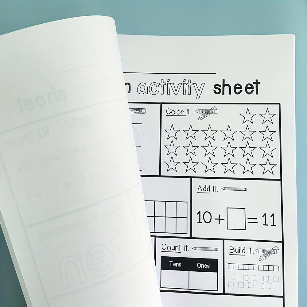 Number Tracing Book for Kids, Math Workbook with Drawbar