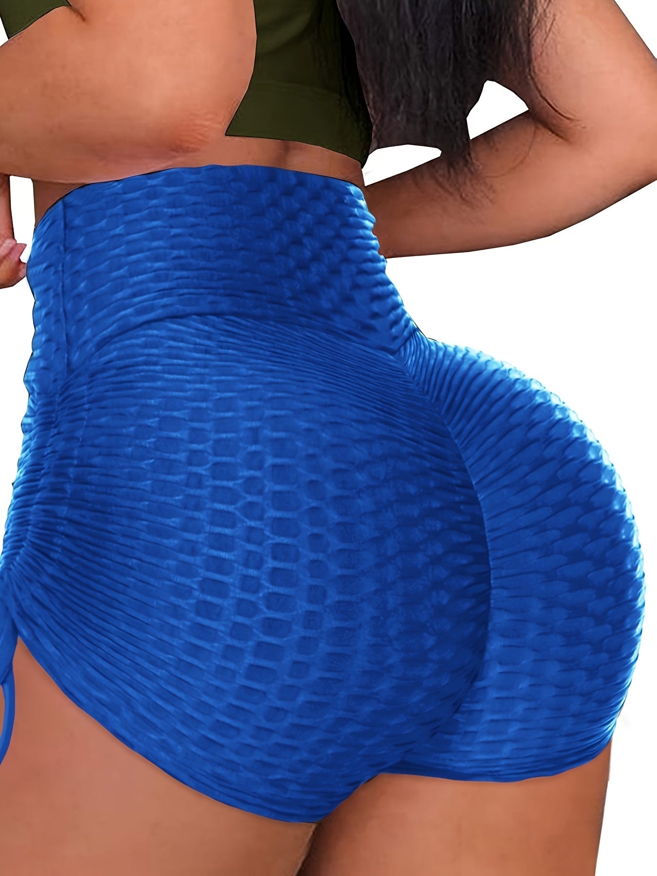 High Waisted Yoga Shorts For Women Ruched Workout Butt Lifting Running Shorts