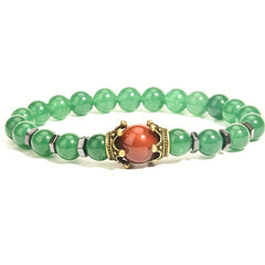 Crown Tiger Eye Bead Bracelet Men's Jewelry