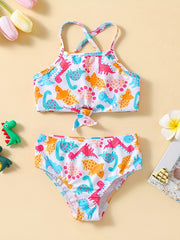 Toddler Girls Dino Graphic Bikini Swimsuit Summer Beach Vacation Gift