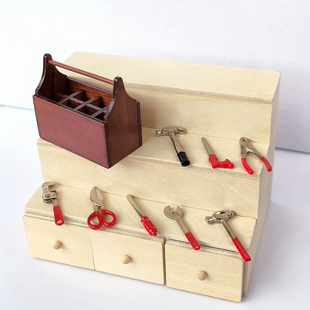 8 Pcs Mini Toolbox Metal Alloy Tool Set Repair 1 12 Toy Set House