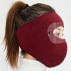Warm Face Mask Polar Fleece Windproof Goggles Anti-fog Mas