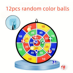 Kids Dart Board Set with Sticky Balls Indoor Outdoor Fun Game for 3-12 Year Olds