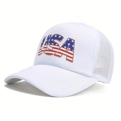 Men's American Flag Mesh Baseball Cap Letter Couple Cap
