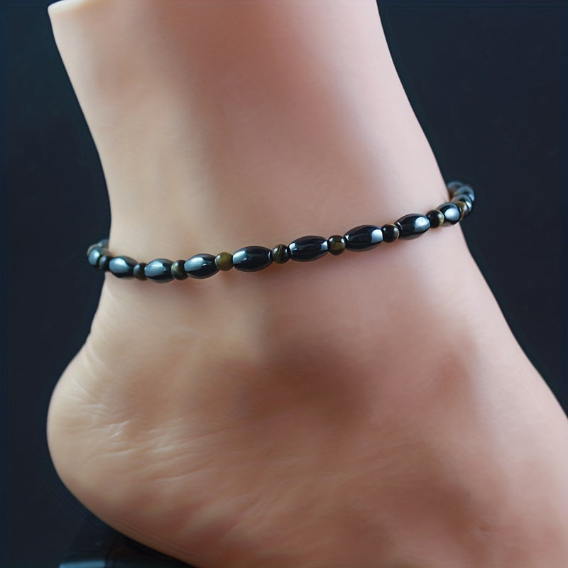 Gallstone Beaded Anklet Energy Healing Bracelet