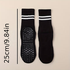 2 Pairs Silicone Non-slip Yoga Socks Striped Breathable Sports Socks