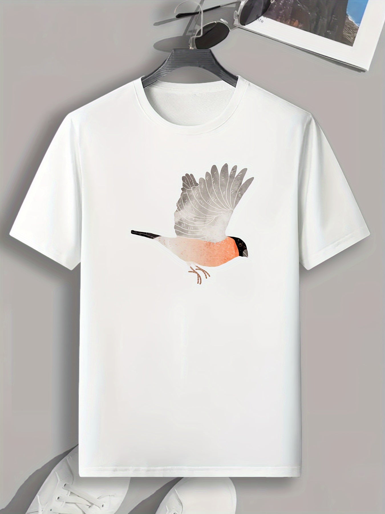 Bird Print Men's Graphic T shirt for Summer