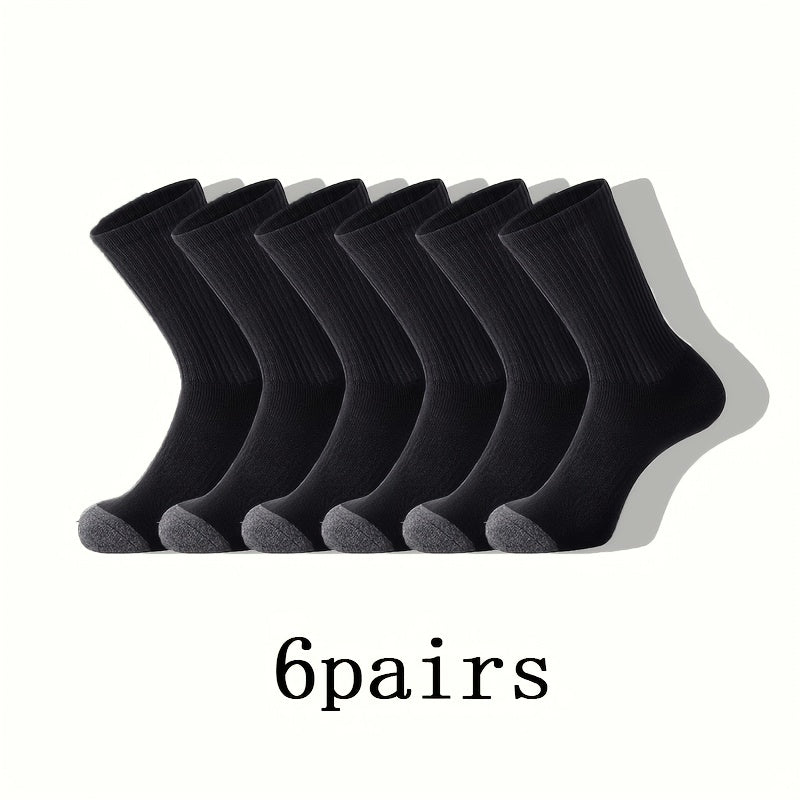 Men's Casual Sports Crew Socks 12 Pairs Gray