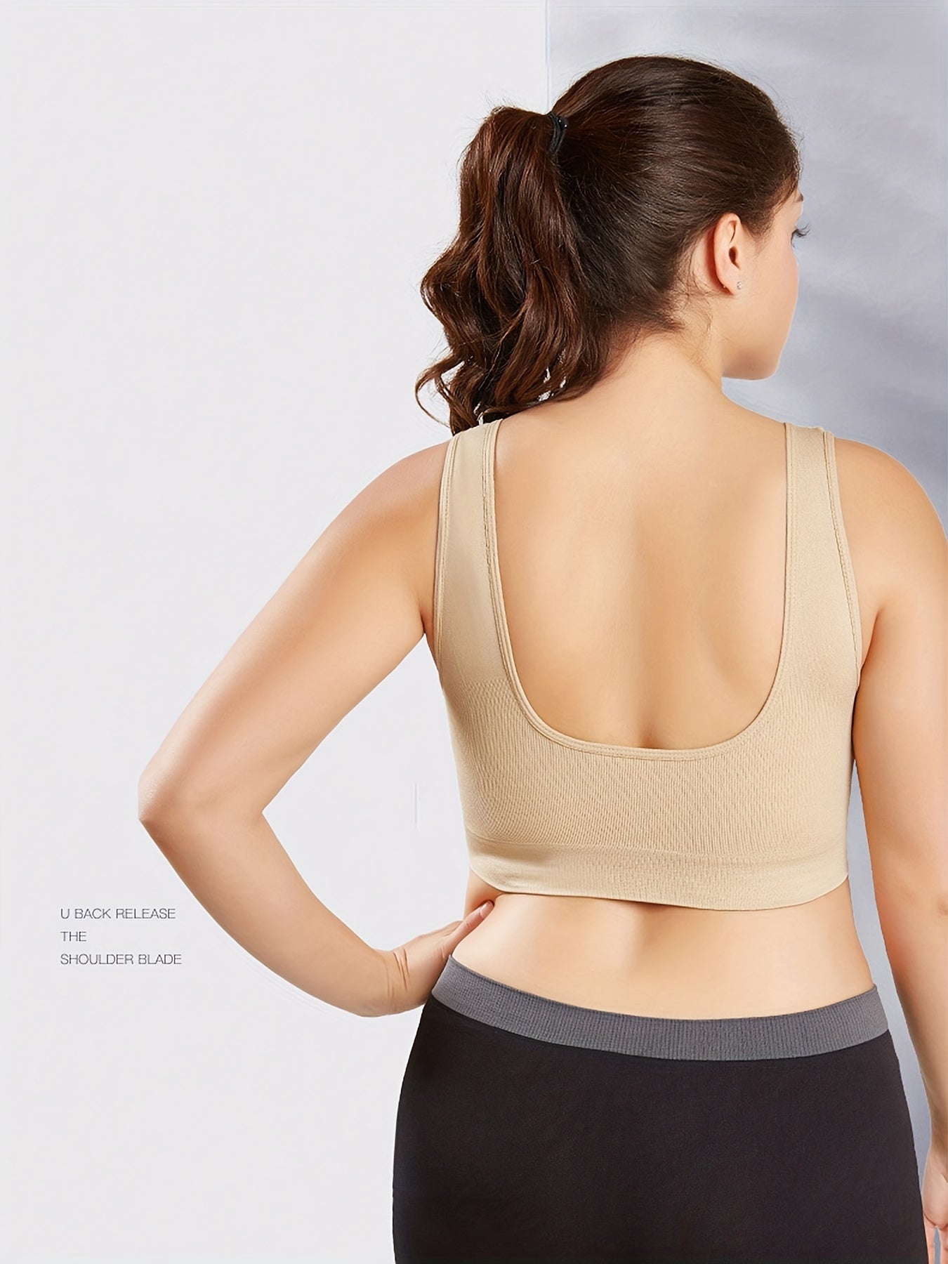 2 Pack Plus Size Sports Bra Set High Stretch Gym Fitness Bra 2pcs Set