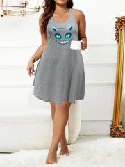  Cat Devil Print Sleep Dress