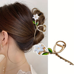 Vintage Flower Hair Clip with Daffodils & Four Flowers Fairy Hair Claw