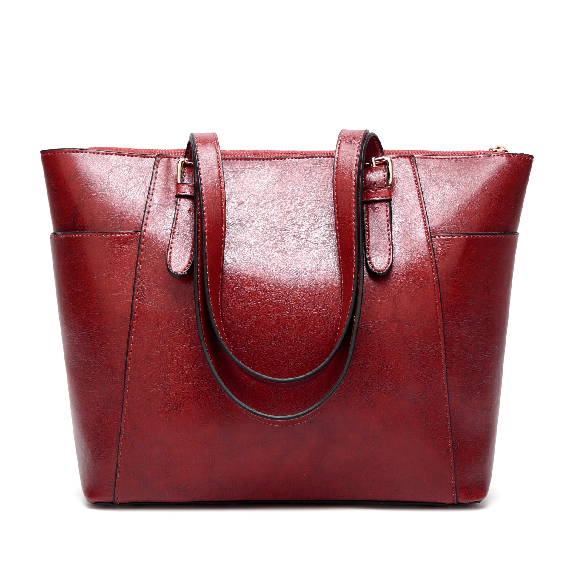 Vintage Style Faux Leather Tote Bag Women's Handbag