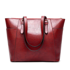 Vintage Style Faux Leather Tote Bag Women's Handbag